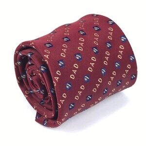 #1 Dad Father Family Father's Day Gift Red Classic Short Men's Tie Necktie 3x54"